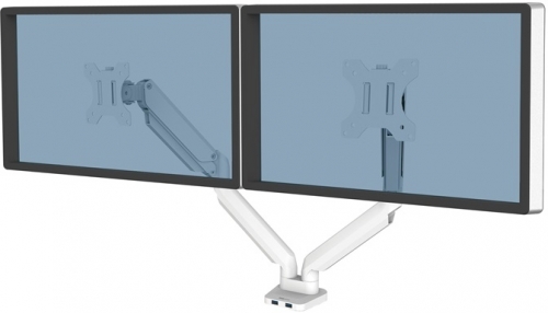 Brat pentru monitor dual individual, culoare alb, seria Platinum Fellowes 